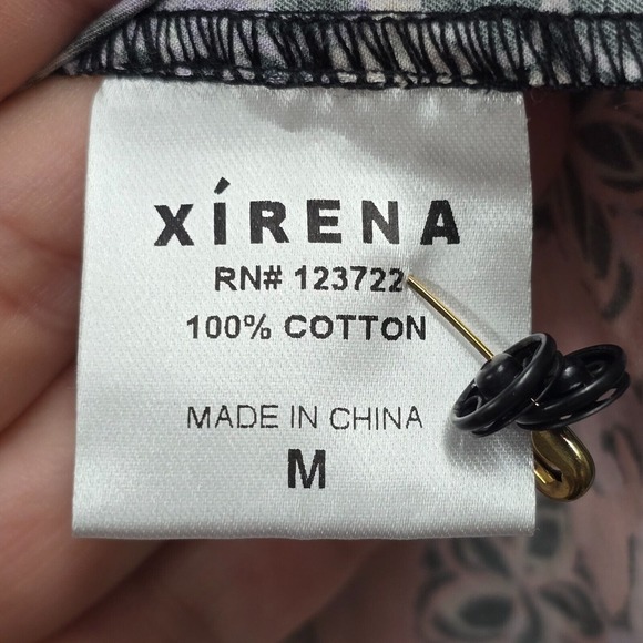 Xirena Jules Puff-Sleeve Top Womens Medium White Boho Luxe V-Neck Cotton Blouse - Picture 9 of 15